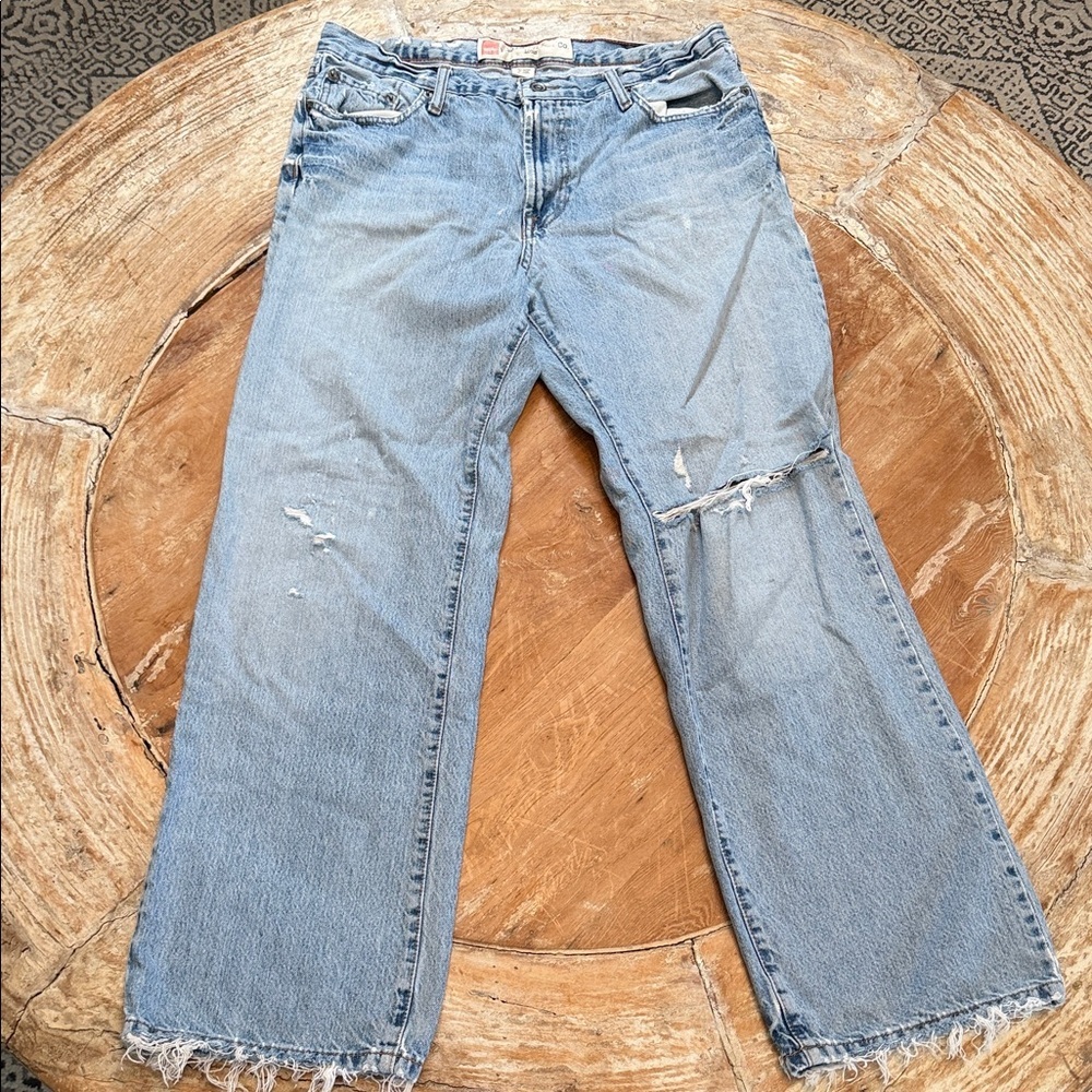 MASSIMO Denim Supply Logan Distressed Light Wash Denim, Men’s 34 x 32